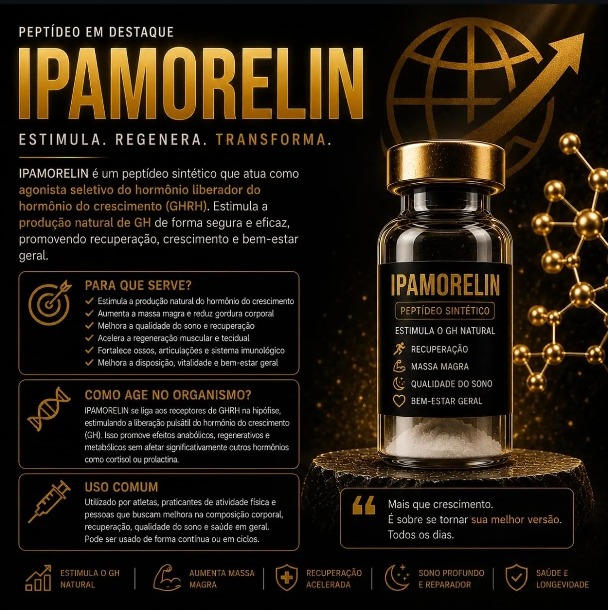 Ipamorelin 10mg ( pó + diluente)